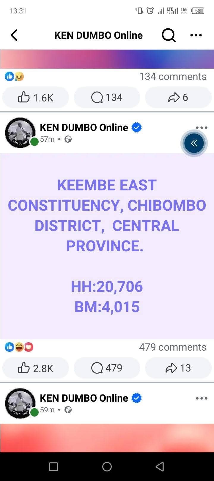 ECZ have announced and computerized Kembe East results twice.