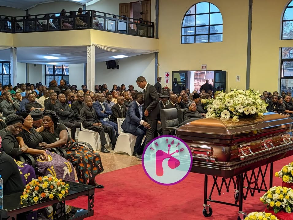 Mutotwe Kafwaya's first born son, Mubanga, mother Dinis, break down as the casket of their loved one, former minister of transport, is ushered into Terbanacle of David Assembly Church.