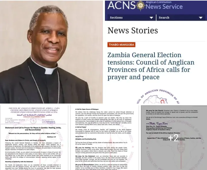 Anglicans in Africa Raise Deep Concerns Over Zambia’s Post-electoral Process, Call for Prayers and Dialogue
