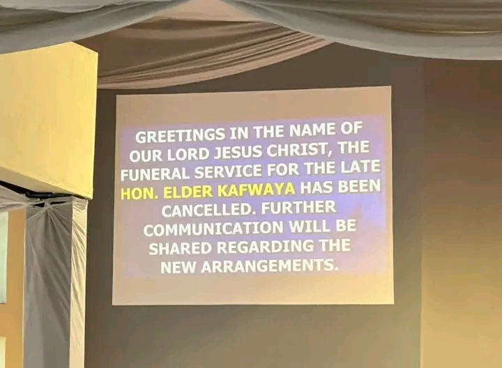 KAFWAYA’S FUNERAL SERVICE CANCELLED
