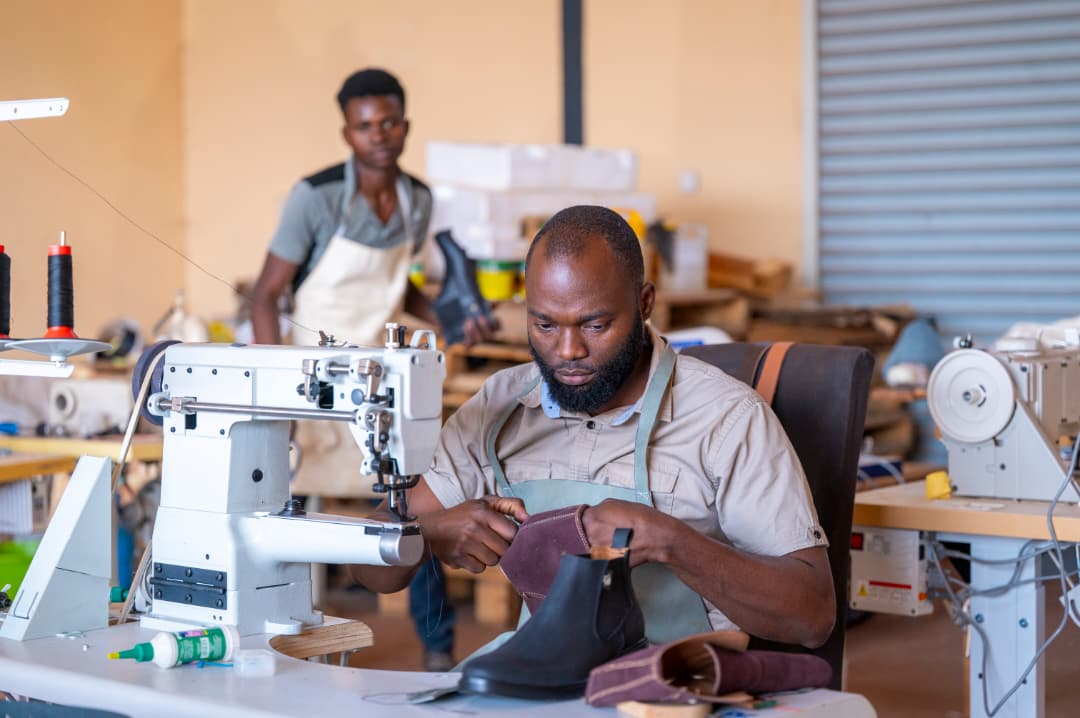 Kansanshi mine empowers local leather shoemaking company with equipment to boost productio