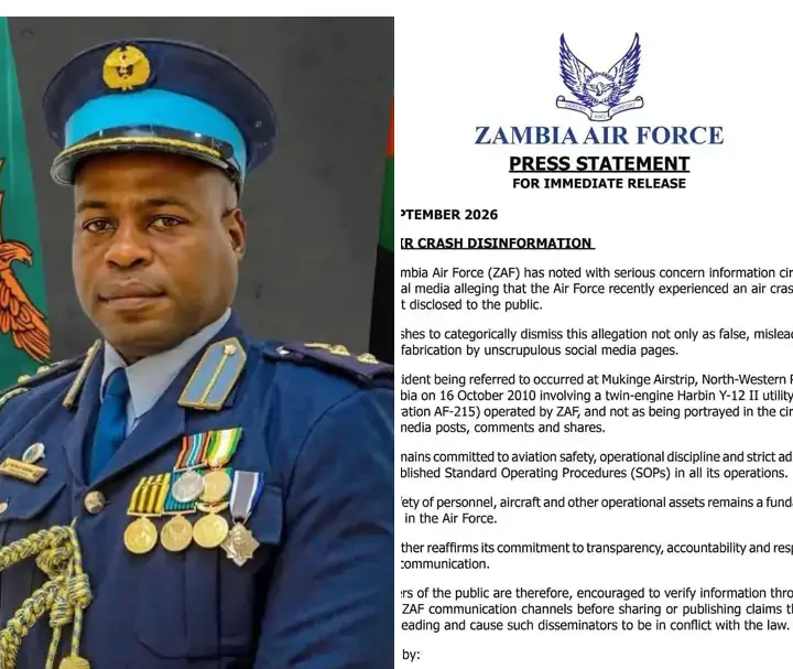 ZAF DISMISSES SOCIAL MEDIA AIR CRASH ALLEGATIONS