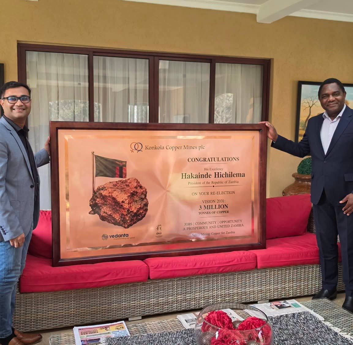 Hichilema urges Vedanta to speed up KCM expansion and power investments