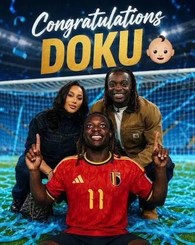 Manchester City and Belgium winger Jérémy Doku became a father for the first time