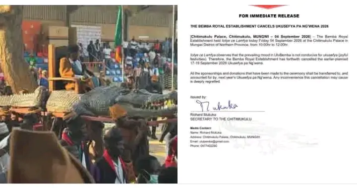 AN INDEPENDENT VOICE OF APPEAL TO THE BEMBA ROYAL ESTABLISHMENT
