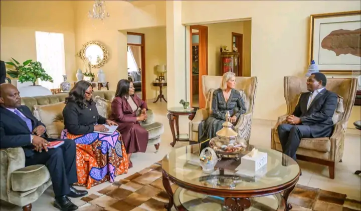 PRESIDENT HICHILEMA HOSTS DUCHESS OF EDINBURGH AT COMMUNITY HOUSE