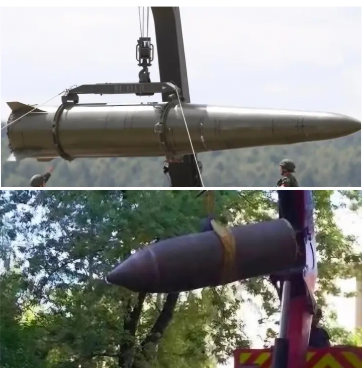 Comparison: Intact Iskander-M missile vs unexploded warhead recovered in Kyiv