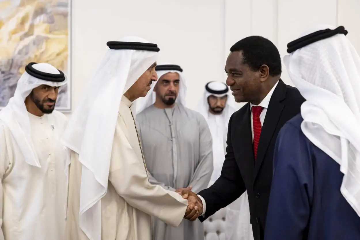 President Hichilema Meets UAE President Sheikh Mohamed bin Zayed in Abu Dhabi