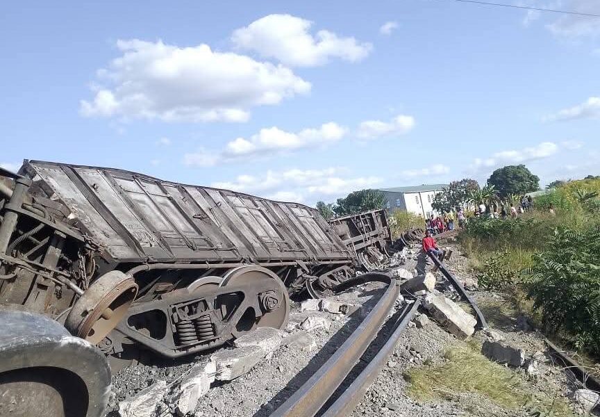 Runaway train derails near Ndola, two people feared trapped