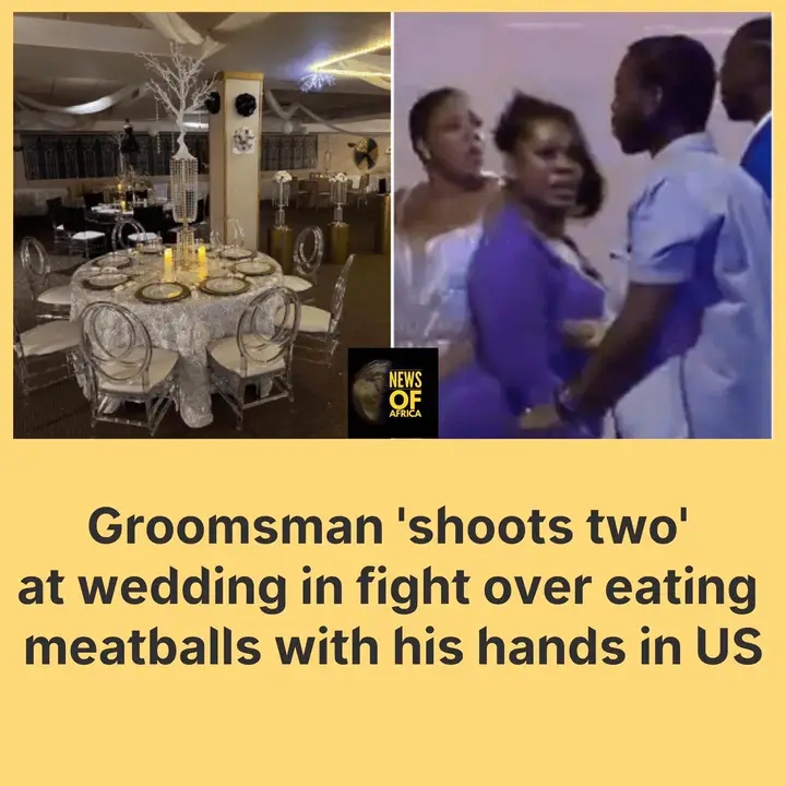 Groomsman ‘shoots two’ at wedding in fight over eating meatballs with his hands in US