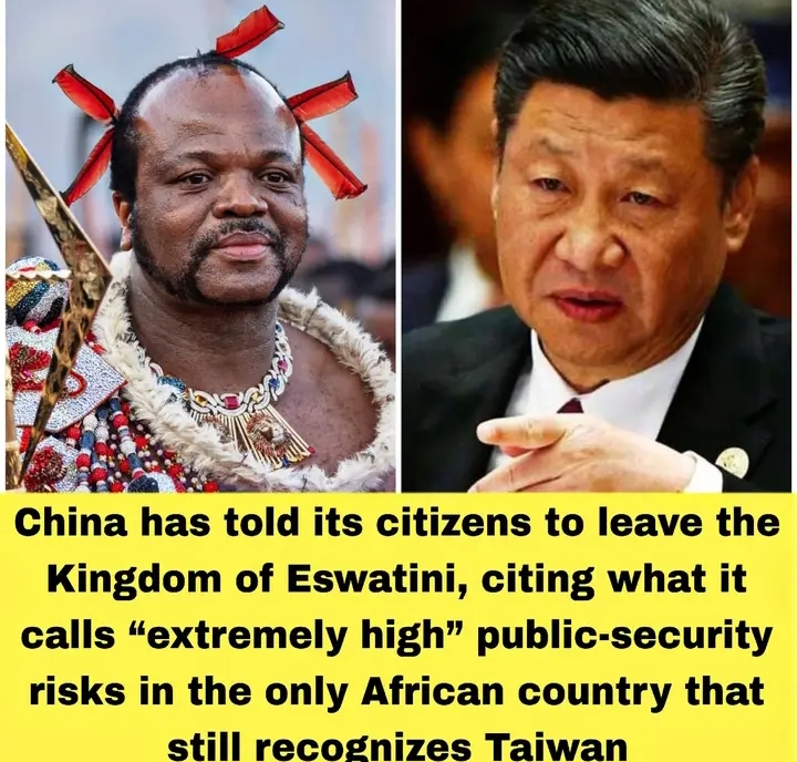 China has told its people to get out of Eswatini