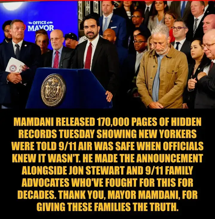 Mamdani Releases 170,000 Pages Proving New Yorkers Were Misled About 9/11 Air Quality, Standing With Jon Stewart and 9/11 Families